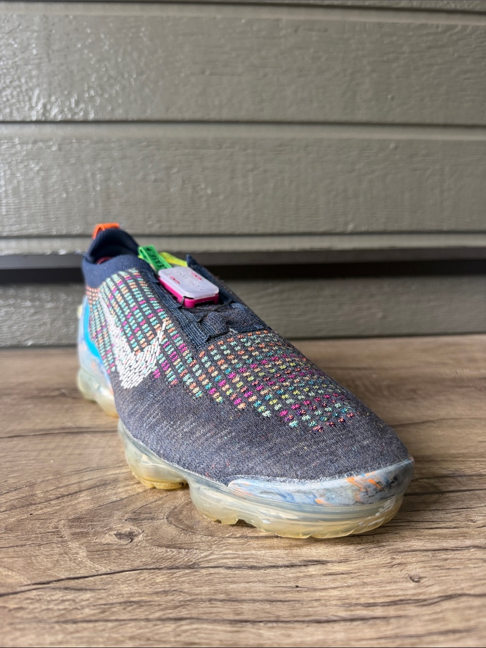 Especial Offer! Nike Black Multicolor VaporMax Flyknit Slip-On Sneaker size 13